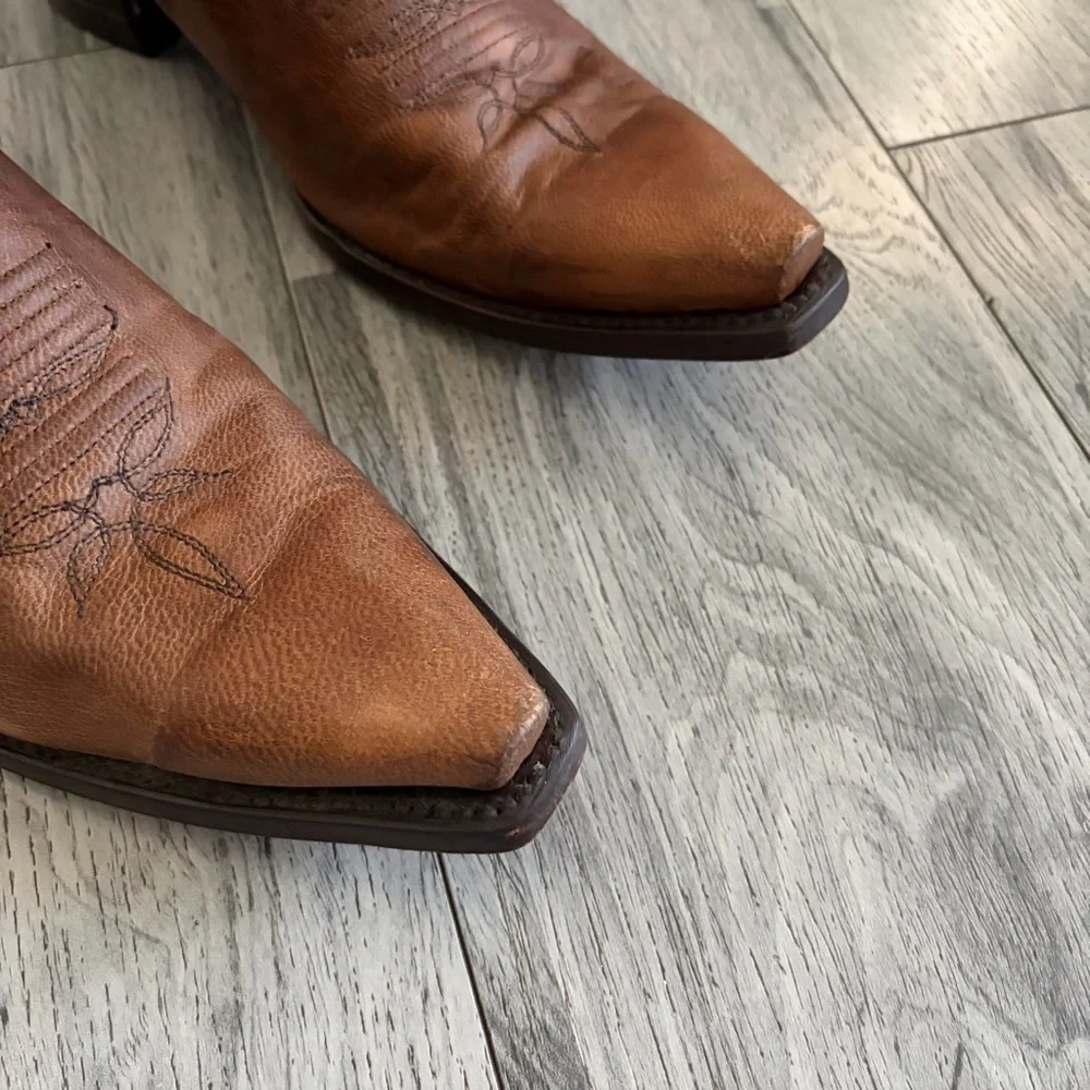 Dan Post Brown Leather Western Cowboy Boots - Picture 5 of 11